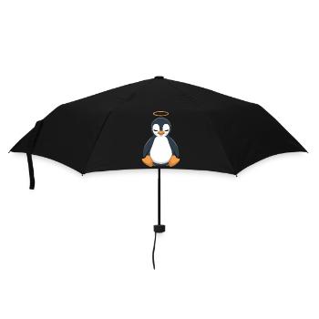 Niedlicher Pinguin Mit Heiligenschein - Regenschirm (klein) - Schwarz - Vorne