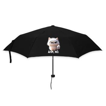 Ähm Nö Katze Nein No Faulenzer Neinsagen Katzen - Regenschirm (klein) - Schwarz - Vorne
