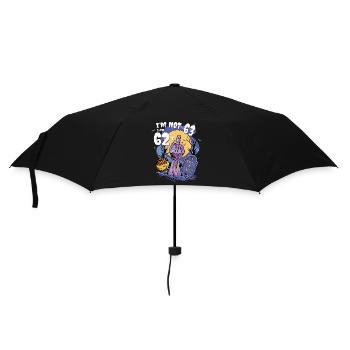 Zombie Themed 63rd Birthday - 62 + Finger for - Umbrella (small) - black - Front