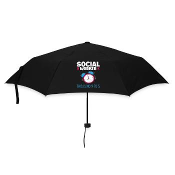 Social worker no 9 to 5 job - Umbrella (small) - black - Front