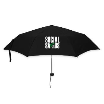Social Saurus Dinosaur Lustig - Regenschirm (klein) - Schwarz - Vorne