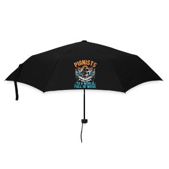 Pianists To A World Full Of Noise Piano Player Pia - Umbrella (small) - black - Front