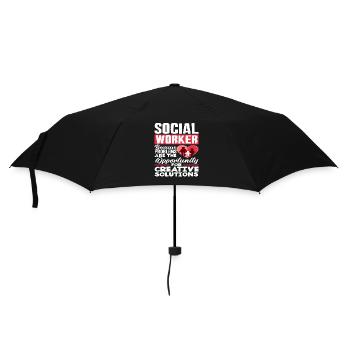 Social workers Problems are opportunities for creative people - Umbrella (small) - black - Front