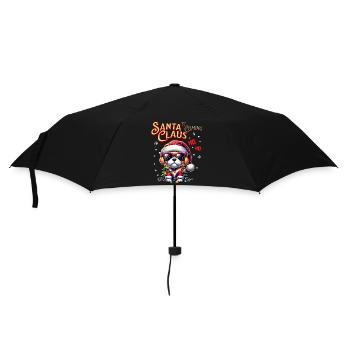 Père Noël Chien Noël Hommes et femmes - Parapluie standard - noir - Devant