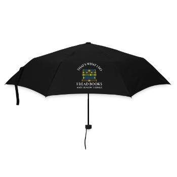 Buch Bücher Bibliothek Literatur Lesen Read Books - Regenschirm (klein) - Schwarz - Vorne