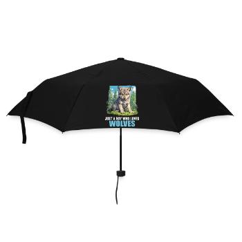 Wölfe Wolf - Regenschirm (klein) - Schwarz - Vorne