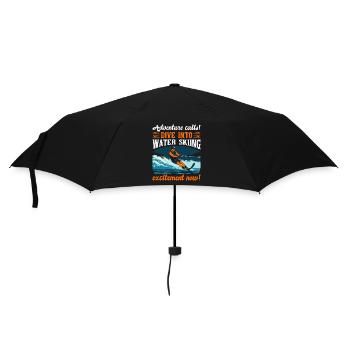 Adventure calls! Dive into water skiing excitement - Umbrella (small) - black - Front
