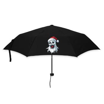 Cadeau d’Halloween fantôme avec décoration de chapeau de Noël - Parapluie standard - noir - Devant