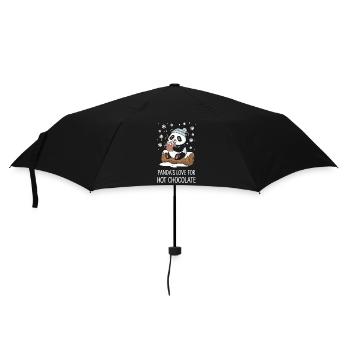 L’amour du panda pour le chocolat chaud en hiver - Parapluie standard - noir - Devant