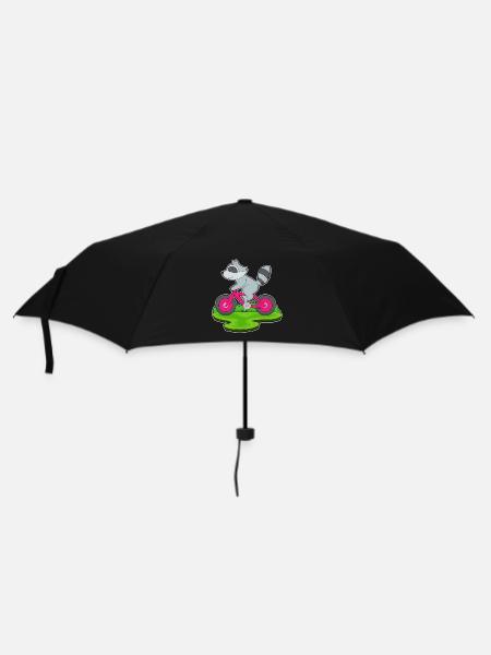 Waschbär Fahrrad - Regenschirm (klein) - Schwarz