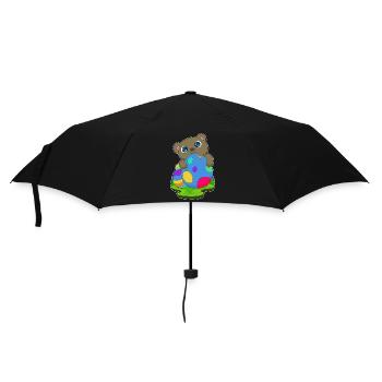 Bär Ostern Ostereier - Regenschirm (klein) - Schwarz - Vorne