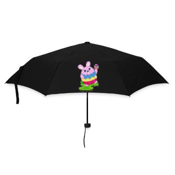 Hase Ostern Osterei - Regenschirm (klein) - Schwarz - Vorne
