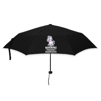Vorsicht Passiv Aggressiv Einhorn Cartoon - Regenschirm (klein) - Schwarz - Vorne
