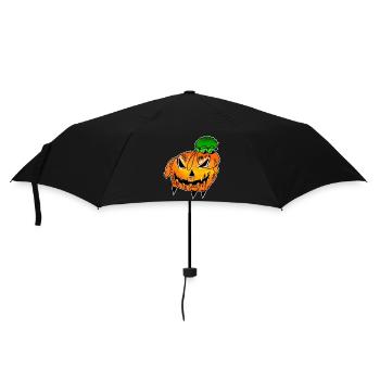 Wolly Sheepling Halloween Kürbis - Regenschirm (klein) - Schwarz - Vorne