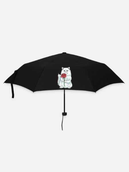 Persische Katze Rose - Regenschirm (klein) - Schwarz