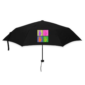 Poignée de paix colorée Pop Art Design - Parapluie standard - noir - Devant
