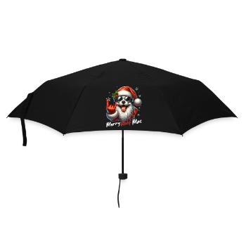 Santa Claus Dog Christmas Men & Women - Umbrella (small) - black - Front
