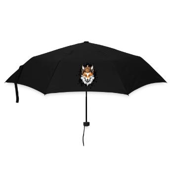 Fox Head Portrait Crown - Umbrella (small) - black - Front