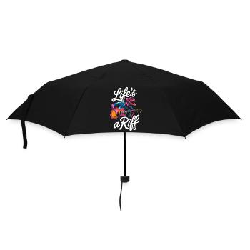 Jazz: Life's A Riff Mit Gitarre - Regenschirm (klein) - Schwarz - Vorne