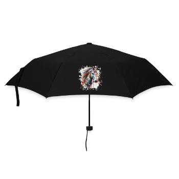 Portrait Tête De Cheval Pop Art - Parapluie standard - noir - Devant