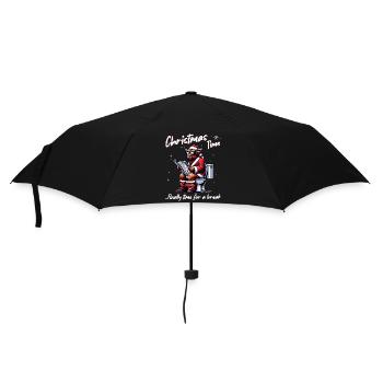 Weihnachtsmann Weihnachten Männer & Frauen - Regenschirm (klein) - Schwarz - Vorne
