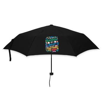 Garten und Bücher – das wahre Glück - Regenschirm (klein) - Schwarz - Vorne