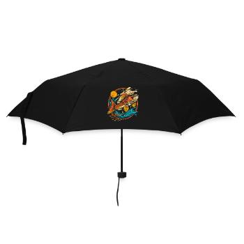 Fisch Illustration - Regenschirm (klein) - Schwarz - Vorne