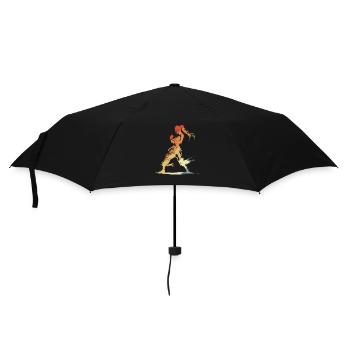Vintage Kickboxerin - Regenschirm (klein) - Schwarz - Vorne