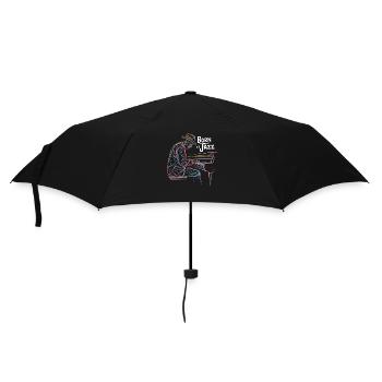 Geboren Für Jazz Mit Musiker Am Klavier - Regenschirm (klein) - Schwarz - Vorne