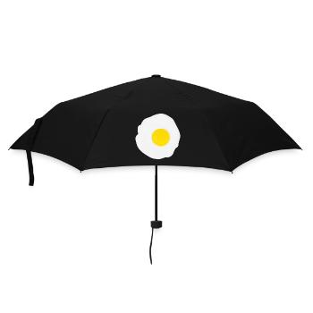 Spiegeleier Kostüm Karneval Faschingskostüm Eier - Regenschirm (klein) - Schwarz - Vorne