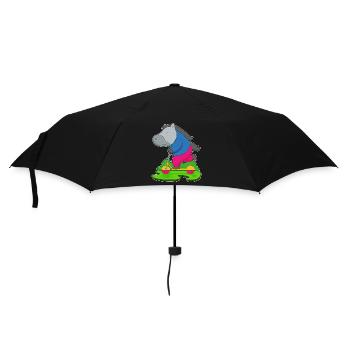 Pferd Tretroller - Regenschirm (klein) - Schwarz - Vorne