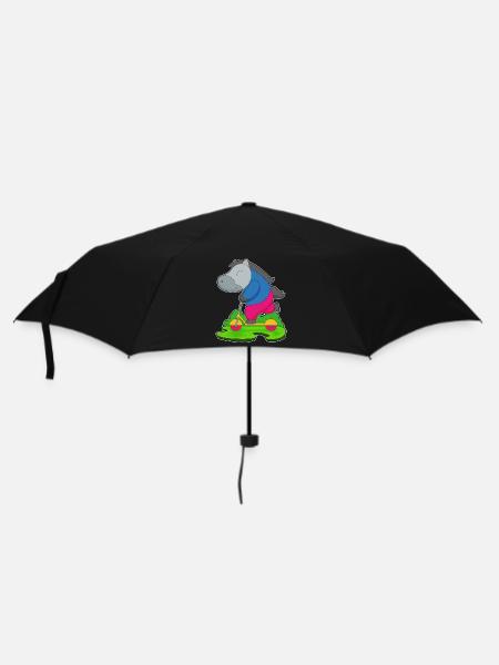 Pferd Tretroller - Regenschirm (klein) - Schwarz