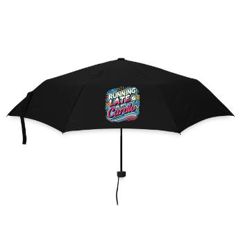 Verspätung ist mein Fitnessprogramm - Regenschirm (klein) - Schwarz - Vorne