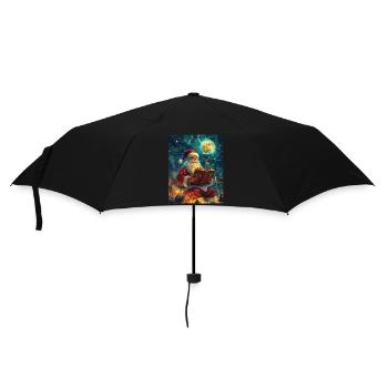 Weihnachtsmann Frauen Männer Kinder Weihnachten - Regenschirm (klein) - Schwarz - Vorne