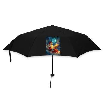 Weihnachtsmann Frauen Männer Kinder Weihnachten - Regenschirm (klein) - Schwarz - Vorne