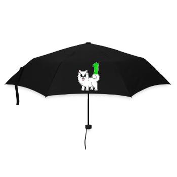 Number 1 Number One - Samoyed Dog Motif - Umbrella (small) - black - Front