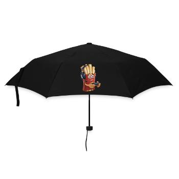 Funny Fast Food Gaming Pizza Gamer Gamer Gaming - Umbrella (small) - black - Front