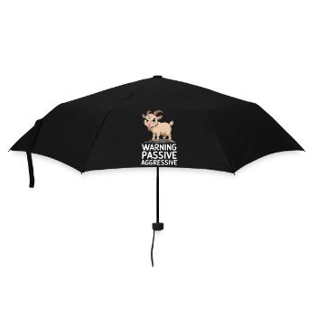 Vorsicht Passiv-Aggressiv Ziege Warnung Humor - Regenschirm (klein) - Schwarz - Vorne