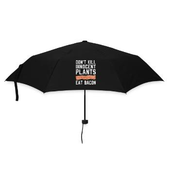 Töte keine unschuldigen Pflanzen, iss Schweinespeck - Regenschirm (klein) - Schwarz - Vorne