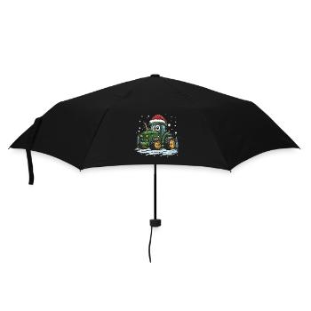 tracteur chapeau de Noël agriculteur Noël agriculteur - Parapluie standard - noir - Devant