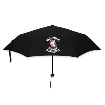 Achtung Passiv Aggressives Einhorn Cartoon - Regenschirm (klein) - Schwarz - Vorne