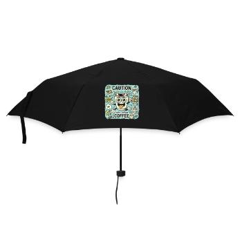 Vorsicht Kann Kaffee enthalten - Regenschirm (klein) - Schwarz - Vorne