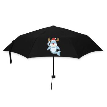 Shark Christmas Reindeer - Umbrella (small) - black - Front