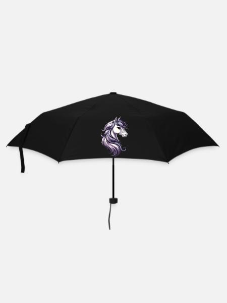 Balade à poney Poney Cavalier Poulain Équitation Ferme à poneys - Parapluie standard - noir