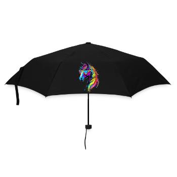 Balade à poney Poney Cavalier Poulain Équitation Ferme à poneys - Parapluie standard - noir - Devant