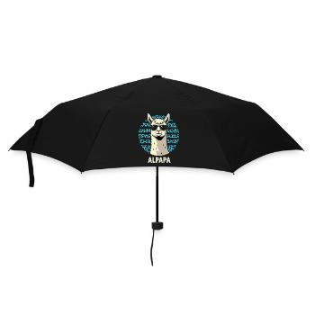 Alpapa Alpaka Lama Fan Liebhaber Vater - Regenschirm (klein) - Schwarz - Vorne