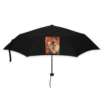 Gutaussehender Milchmann trinkt Milch - Regenschirm (klein) - Schwarz - Vorne