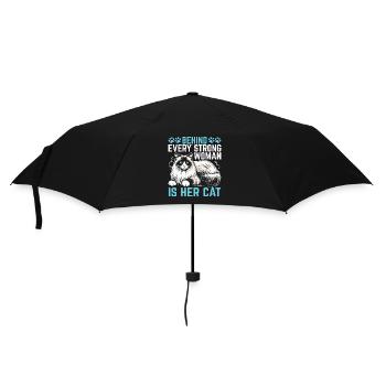 Derrière chaque femme forte se cache son chat Ragdoll Lover - Parapluie standard - noir - Devant