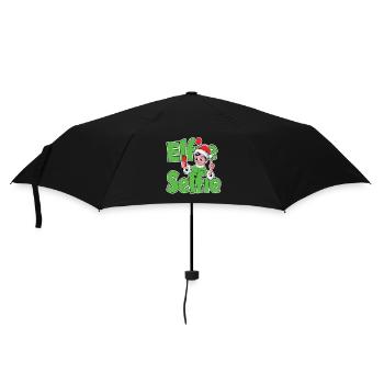 Elfie Selfie Lustiger Weihnachts-Elf - Regenschirm (klein) - Schwarz - Vorne