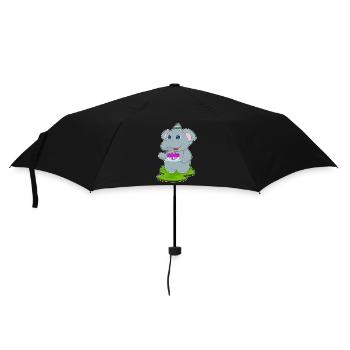 Gâteau d’anniversaire d’éléphant - Parapluie standard - noir - Devant